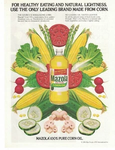 Mazola Corn Oil Healthy Eating Vivid Colors Colorful 1982 Vintage Print Ad - Picture 1 of 1