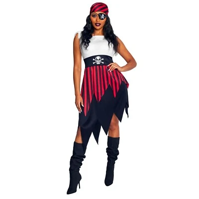 Women`s Pirate Costume Size S - XL Ladies Caribbean Buccaneer Wench Halloween - Image 1 of 4