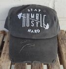 Chapeau brodé « Stay Humble Hustle Hard » en détresse | Gym | Entraînement