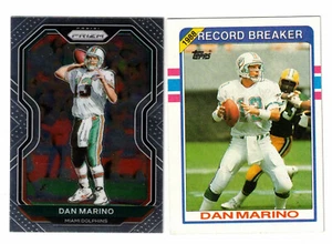 DAN MARINO 2 Card Lot NFL Football FREE SHIPPING PRIZM + TOPPS - Picture 1 of 2