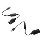 2Pcs 5V To 12V Female Plug Converter Black USB Cable Car Accessories  For Car
