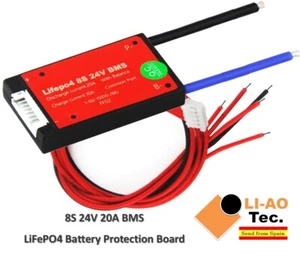 8S 24V 20A LiFePO4 Lithium Batterie Schutzplatine BMS PCB Platine mit Balance - Bild 1 von 9