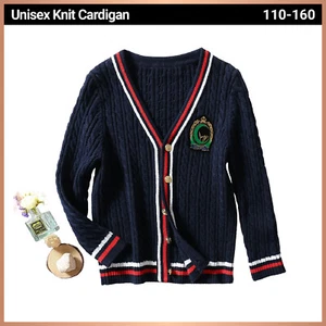 Kids Warm Cardigan Unisex Cozy Knitwear Sweater Boys Girls Fashion Knit AU - Picture 1 of 20