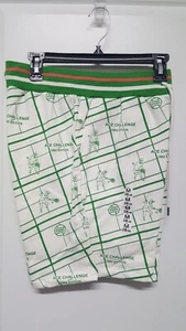 Zara TENNIS PRINT Shorts Bermuda JOGGER 7" Fleece Shorts White Green - Picture 1 of 9