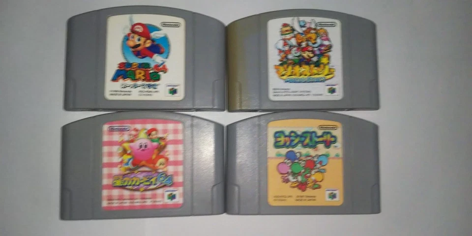 Lot 4 N64 Hoshi no Kirby 64 Super Mario 64 Mario Story Yosshi Story Japan - Image 1 of 4