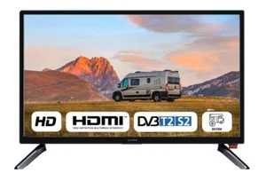 TV LED 19" Kiano  DVB-T2 USB HDMI HD Portatile Nero Display HD per Camper USB - Zdjęcie 1 z 11