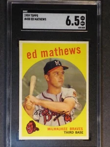 1959 Topps Ed Mathews #450 Braves SGC 6.5 EX/NM+ (SCHÖNE KARTE!!!) - Bild 1 von 2
