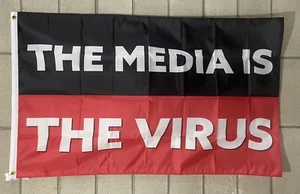 Die Medien sind das Virus Flagge KOSTENLOSER VERSAND Spaß Fake News Republikaner Trump Schild 3 x 5' - Bild 1 von 1
