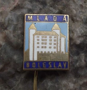 Antique Mlada Boleslav Czech Castle Fortress Tourist Travel Souvenier Pin Badge - Picture 1 of 6