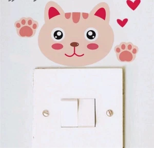 Cartoon Katze Schalter Licht Aufkleber Sticker Schlafzimmer Wohndeko - Bild 1 von 1