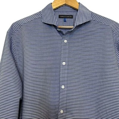 Vince Camuto Men’s Regular Fit Button Up Shirt Size XL Blue White Stripe Preppy - Image 1 of 4