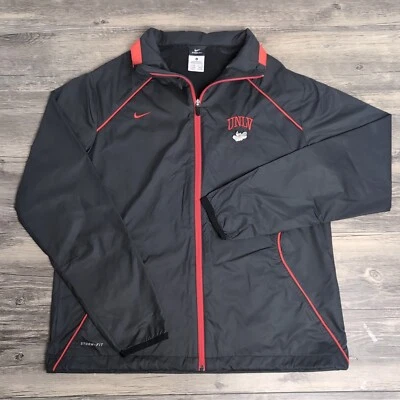 Vintage Y2K Nike UNLV Womens L Jacket Fit-Storm Full Zip Windbreaker Black & Red - Image 1 of 4