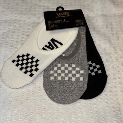 3 PAIRS VANS  NO SHOW GIRL'S  SNEAKER LINERS. SHOE SZ 1-6 Black / Gray/white - Image 1 of 4