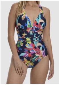 NUEVO CON ETIQUETAS $130 Talla 12 La Blanca By The Sea Cross Back Una Pieza Índigo - Imagen 1 de 7