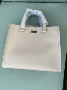 KATE SPADE Arbour Hill Kyra Leather Satchel Pumice & Blue Bag WKRU4197 NWT $379 - Imagen 1 de 9