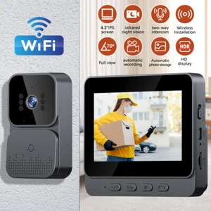 4.3" IPS Screen Smart Wireless Doorbell Intercom Video Camera Home Security - Picture 1 of 29