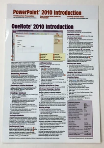 Posten: 2 Microsoft 2010 Kurzanleitungen OneNote PowerPoint SCHNELLER VERSAND - Bild 1 von 1
