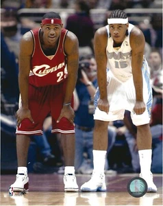 LeBron James Carmelo Anthony Unsigned NBA 8x10 Photo Cleveland Denver - Picture 1 of 1