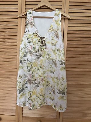 Insight Women’s Summer Short Sleeveless Dress With Pockets. Floral Print. Medium Foto 1 de 4