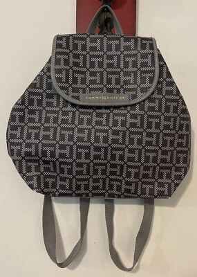 Tommy Hilfiger Mujer Gris Logo Pequeña Mochila Estilo ¡Cartera Fácil de Limpiar! AZ15 Foto 1 de 4