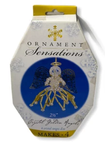 Ornament Sensations Crystal Golden Angels  Christmas Ornament Kit Makes 4 - Picture 1 of 2