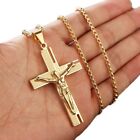 Jesus Christ Cross Necklace 18K Gold Plated Chain Crucifix Pendant Jewelry