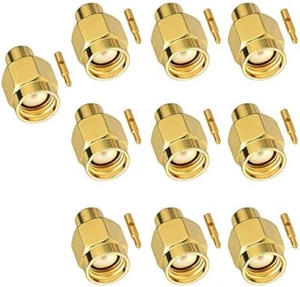 10pcs SMA Male Plug Connector Straight for RG402 .141 Semi-Rigid Cable 50 Ohm - Picture 1 of 6