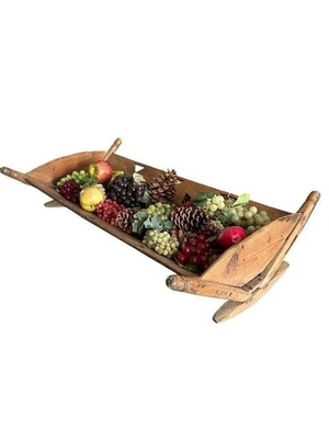 Recipiente de madera caja cuenco mesa decoración cuna reutilizado Foto 1 de 4