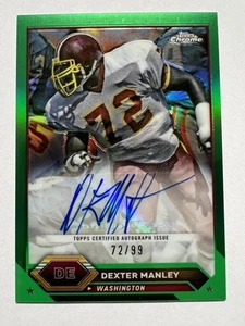 2024 Topps Chrome Dexter Manley Green Auto 72/99 * Jersey Number* #TCA-DM - Picture 1 of 2
