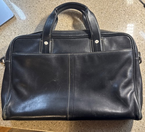 COACH VINTAGE Valigetta in pelle nera grande unisex classica firma borsa da viaggio