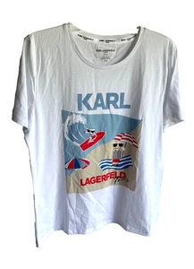 NWT KARL LAGERFELD CHOUPETTE BEACH CAT TOP/T-SHIRT Size LARGE - Picture 1 of 1