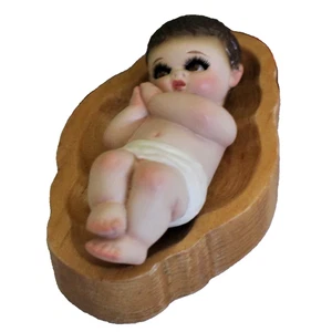 Abnehmbare Jesuskind Weihnachtskrippe Krippe geschnitztes Holz 3 Zoll Glasaugen 211 - Bild 1 von 5