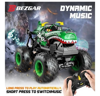 Monster Truck RC Toy, 1:20 Scale, Lights & Music, 360° Spins & Drifting,Dinosaur - Image 1 of 4