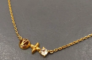 Louis Vuitton M00368 Collier Petit Louis Necklace Gold Used from Japan - Picture 1 of 8
