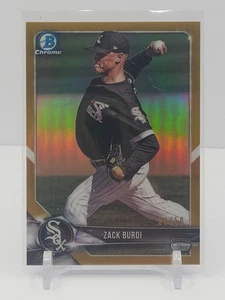 ZACK BURDI 2018 BOWMAN CHROME GOLD REFRACTOR! #03/50! CHICAGO WHITE SOX! - Picture 1 of 2