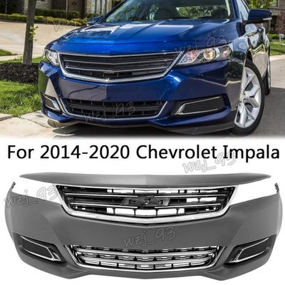 Complete Front Bumper Grille Set With Fog Lamp Fits 2014-2020 Chevrolet Impala Foto 1 de 4