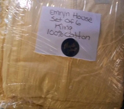 Juego de 6 sábanas EMRYN HOUSE KING amarillas 100 % algodón finas usadas en excelente estado  Foto 1 de 3