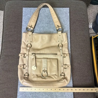 a.n.a Nuevo Enfoque Marrón Claro Guijarro Cuero Genuino Bolso Cartera Foto 1 de 4