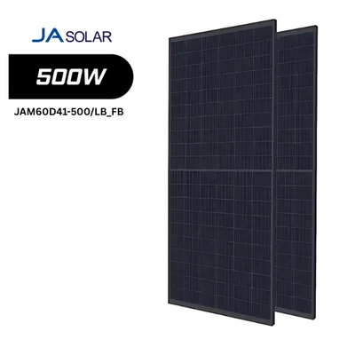 JA Solar 500W JAM60D41 Bifazial Schwarz Solarmodul Glas-Glas für Balkonkraftwerk - Bild 1 von 4