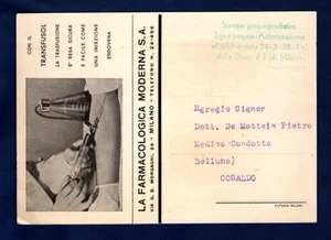 MEDICAL ADVERTISING POSTCARD "TRANSFUSOL" - travel postcard - Picture 1 of 2