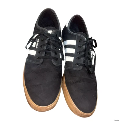 Adidas Suede Skateboarding Sneakers Shoes LHV 029005 Size 13 Black White Tan Gum - Image 1 of 4