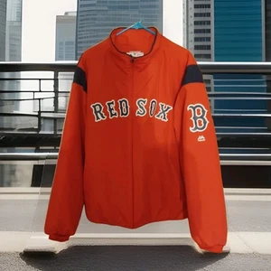 Boston Red Sox Majestic Red On-Field MLB Jacket Full Zip Mens Large - Picture 1 of 4