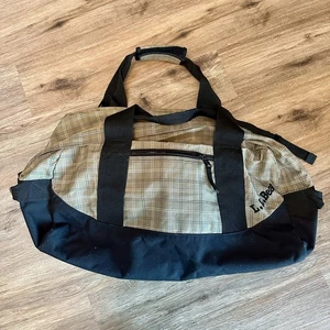 L.L.Bean Adventure Bolsa Grande 22”x13”x10” Tostado/Negro Cuadros Resistente al Agua V273 - Imagen 1 de 9