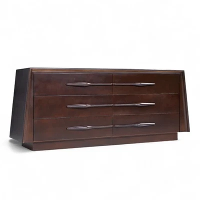 Cómoda Lowboy Edmond Spence Mid Century de arce con 6 cajones Foto 1 de 4