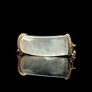 【KATHY JADE】Glassy Emerald White Jadeite Jade Bracelet《Grade A》 - Picture 1 of 2