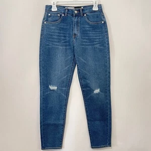 Levi's Silver Tab Jeans Girls Size 16 Regular Mini Mom Skinny Leg Distressed - Picture 1 of 12