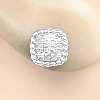 Aretes genuinos de plata de ley 925 con diamantes H-SI de 0,10 quilates Foto 1 de 4