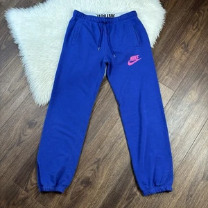 NIKE Jogginghose Damen Größe M Lila Loose Fit Gummibund Pink Logo Loose Fit - Bild 1 von 9