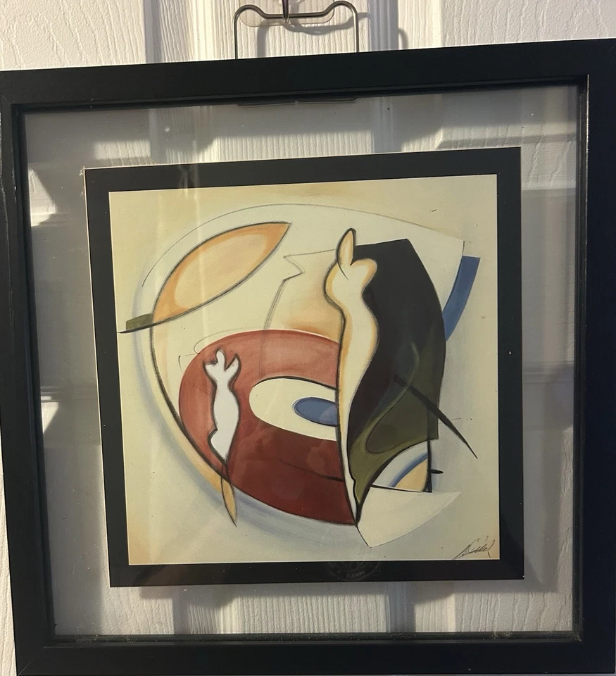 Impresión artística abstracta enmarcada de Alfred Alexander Gockel Blue's Session 15x15 Foto 1 de 4