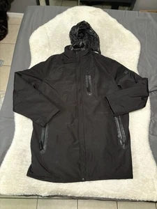 Tumi Tech Mens Black Full Zip Hidden Hood Jacket Size XL Packable - Picture 1 of 10